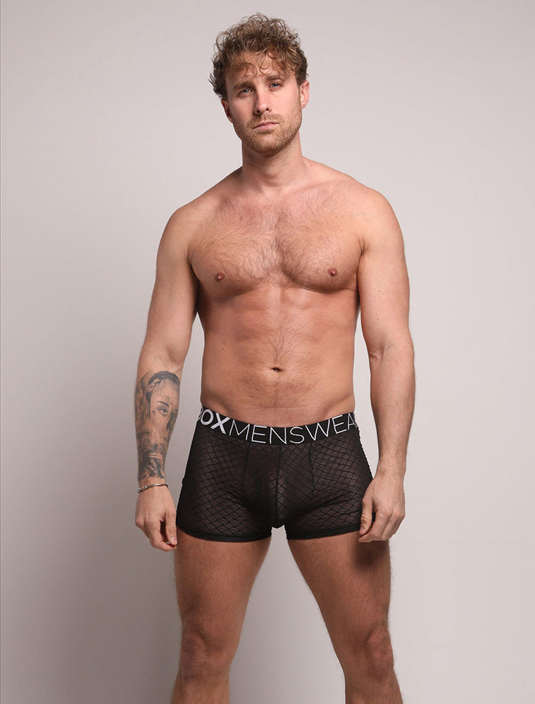 All Over Lace Boxers - Black