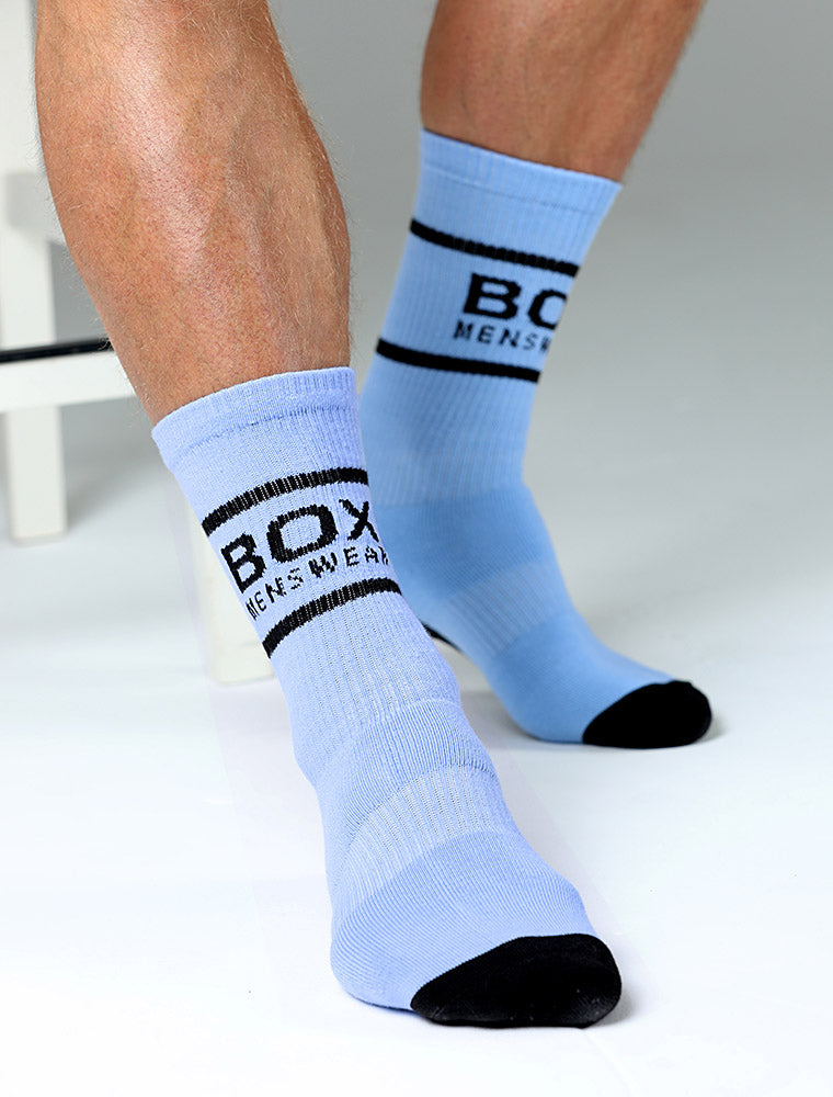 Soft Blue Lux Sports Socks