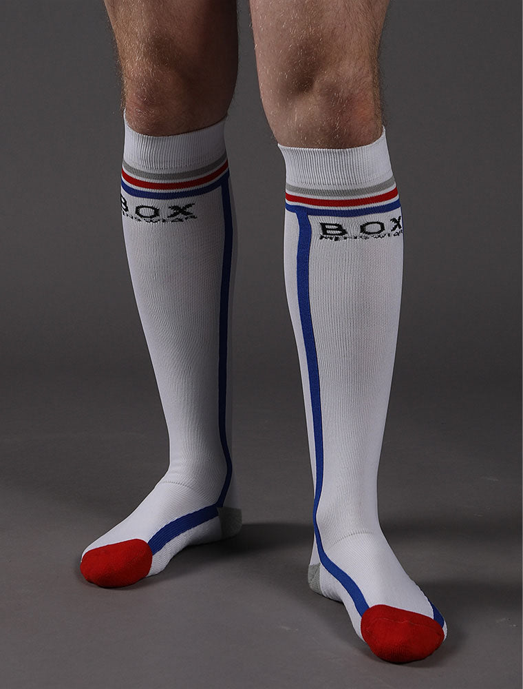 Retro White Cushioned Football Socks